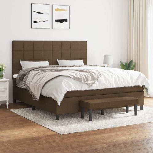 vidaXL Boxspring met matras stof donkerbruin 160x200 cm, Huis en Inrichting, Slaapkamer | Bedden, Nieuw, Verzenden