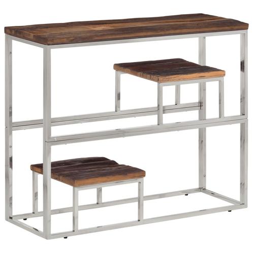 vidaXL Table console argenté acier inoxydable et bois de, Maison & Meubles, Tables | Tables de salon, Neuf, Envoi