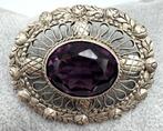 Sans prix de réserve - Broche Argent - Améthyste