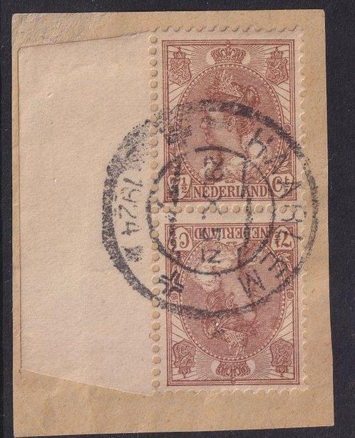 Nederland 1924 - Tête-bêche met randstuk Wilhemina - NVPH, Postzegels en Munten, Postzegels | Nederland