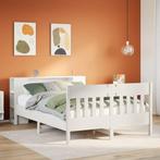 vidaXL Bed met boekenkast zonder matras grenenhout wit, Verzenden, Nieuw