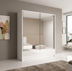 Kledingkast wit 184x62x214 met spiegel schuifdeuren lades, Huis en Inrichting, Kasten | Overige, Nieuw, Verzenden