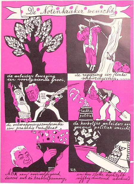 De wensen van De Notenkraker op spotprent (lijst optie), Antiek en Kunst, Kunst | Litho's en Zeefdrukken, Verzenden