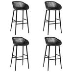 vidaXL Chaises de bar lot de 4 noir, Maison & Meubles, Verzenden, Neuf