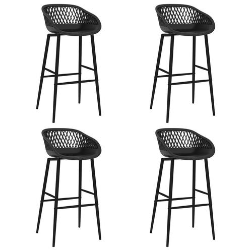 vidaXL Chaises de bar lot de 4 noir, Maison & Meubles, Tabourets de bar, Neuf, Envoi