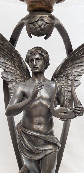 WMF - Tafelmiddenstuk - Tin en handgeslepen glas - Orpheus, Antiek en Kunst, Antiek | Meubels | Stoelen en Sofa's