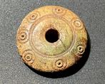 Viking periode Been Zeldzaam en interessant rond amulet met, Antiek en Kunst