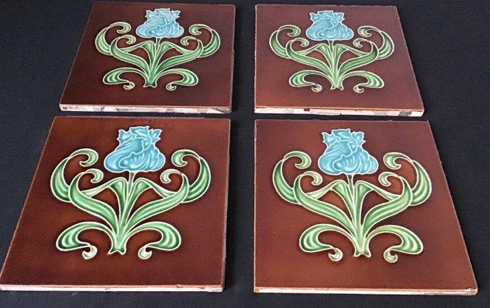 Jugendstil Tegel (4) - Manufactures Ceramique d’Hemixem -, Antiek en Kunst, Kunst | Designobjecten