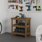 vidaXL Werkbank 78,5x50x80 cm massief grenenhout honingbruin, Doe-het-zelf en Bouw, Werkbanken, Verzenden, Nieuw
