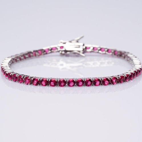 Zonder Minimumprijs - Armband Zilver Robijn - Robijn -, Handtassen en Accessoires, Armbanden