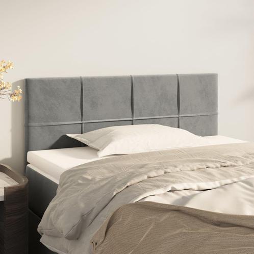 vidaXL Hoofdbord 100x5x78/88 cm fluweel lichtgrijs, Huis en Inrichting, Slaapkamer | Bedden, Nieuw, Verzenden