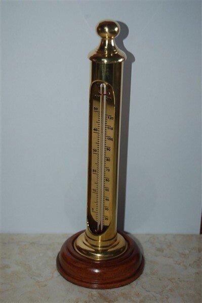 Thermometer - Messing, Antiek en Kunst, Antiek | Wandborden en Tegels