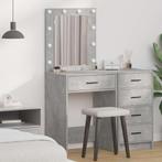 vidaXL Kaptafel met lade Betongrijs 50 x 41 x 135 cm Bewerkt, Huis en Inrichting, Verzenden, Nieuw