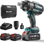 Accu Slagmoersleutel - 2x Accu - 1600Nm - Slagmoersleutelset, Doe-het-zelf en Bouw, Verzenden, Nieuw