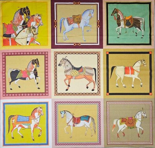 Decoratief paardenpaneel Chevalier van katoen - 140x140cm, Antiek en Kunst, Curiosa en Brocante