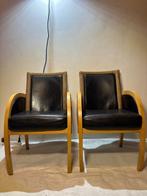 Lloyd Loom - Fauteuil - Hout, Leder - Twee fauteils