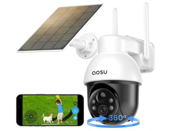Veiling - aosu Bewakingscamera voor buiten op zonne-energie, TV, Hi-fi & Vidéo, Caméras de surveillance