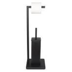 WC rolhouder staand met toiletborstel - 20x63cm - zwart, Huis en Inrichting, Badkamer | Badtextiel en Accessoires, Ophalen of Verzenden