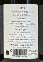 2003 Weingut Franz Künstler, Künstler Stielweg Riesling, Verzamelen, Nieuw