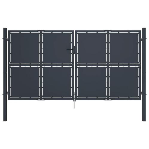 vidaXL Poort 300x200 cm staal antraciet, Jardin & Terrasse, Portes de jardin, Envoi