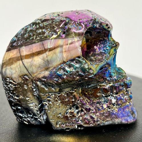 Goede kwaliteit AAA Sphaleriet Titanium Aura Schedel Schedel, Verzamelen, Mineralen en Fossielen