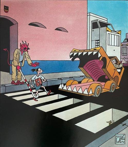 Swarte, Joost - 1 Offset Print - Humo - Kinderen over het, Boeken, Strips | Comics