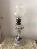 Lampe à pétrole - Lampe à huile blanche opaque, peinte à la