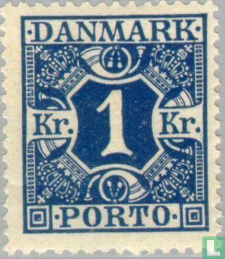 Denemarken - Cijfer en vier kronen - 1921, Postzegels en Munten, Postzegels | Europa | Scandinavië, Postfris, Verzenden