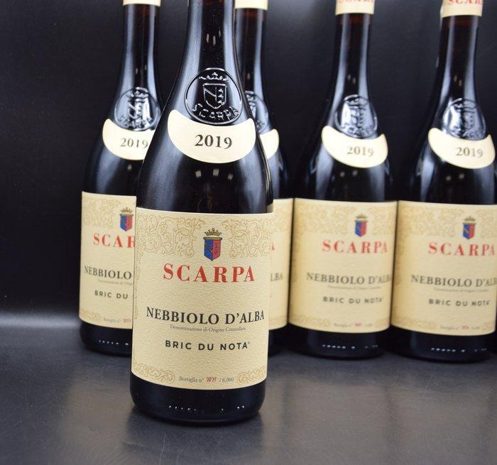 2019 Scarpa, Bric du Nota - Langhe - 6 Flessen (0.75, Verzamelen, Wijnen