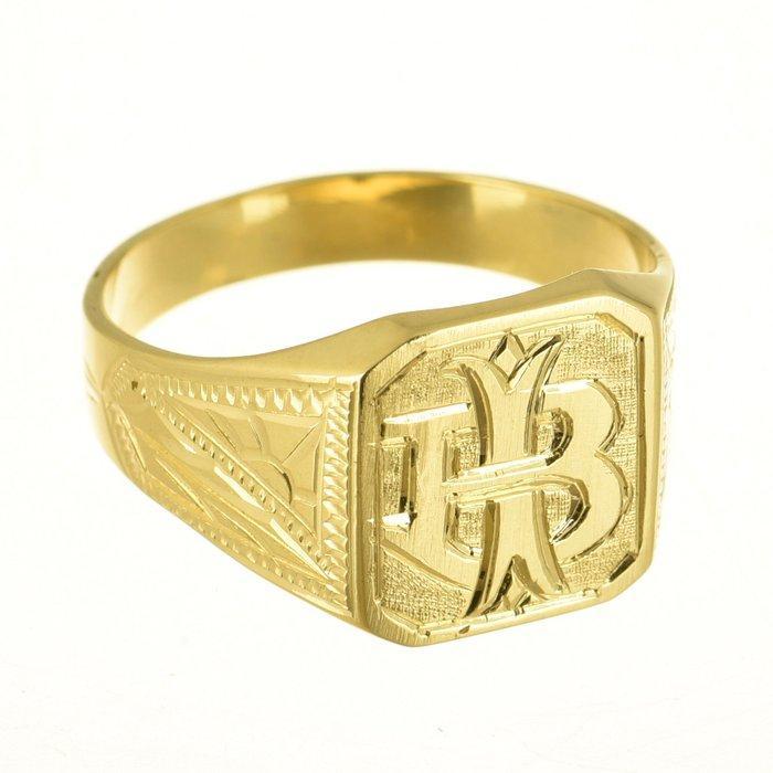 Zegelring - 18 karaat Geel goud, Handtassen en Accessoires, Antieke sieraden