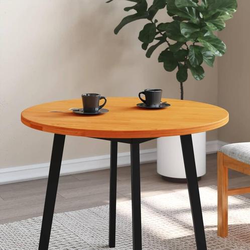 vidaXL Tafelblad rond Ø80x2,5 cm massief grenenhout wasbruin, Huis en Inrichting, Tafelonderdelen, Nieuw, Verzenden