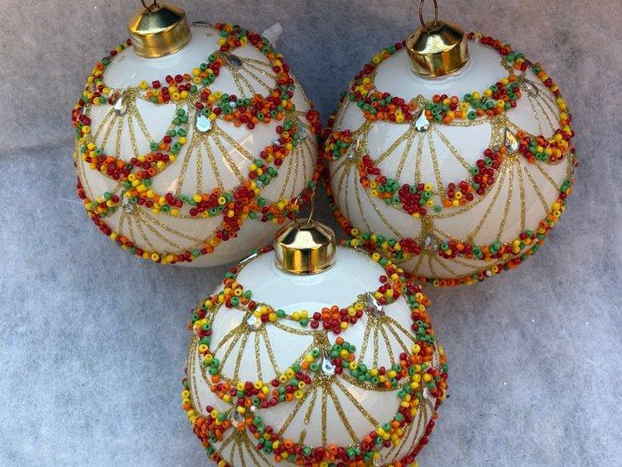 Esse Italia: witte glazen kerstbal mt guirlandes van, Diversen, Kerst