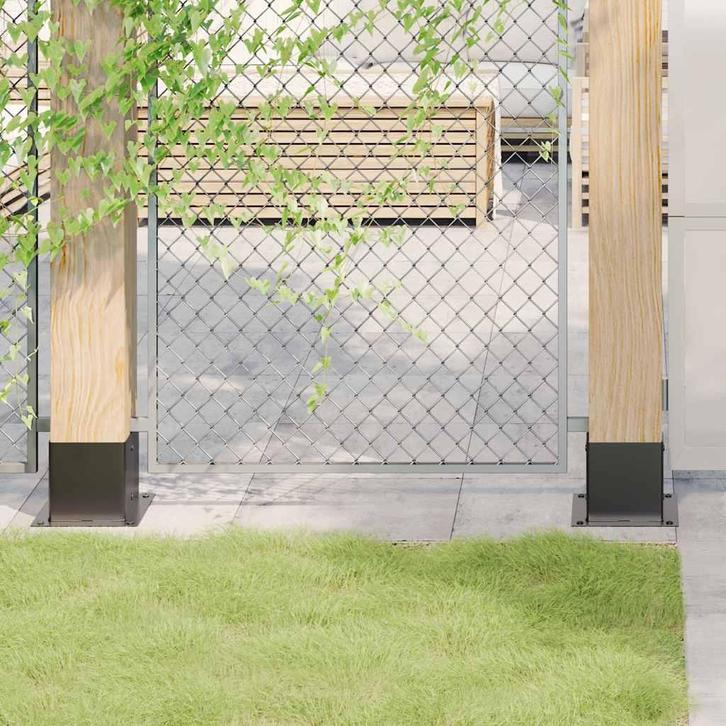 vidaXL Paonderstellen vierkant 12 st 141x141 mm gepoedercoat, Tuin en Terras, Palen, Balken en Planken, Nieuw, Verzenden