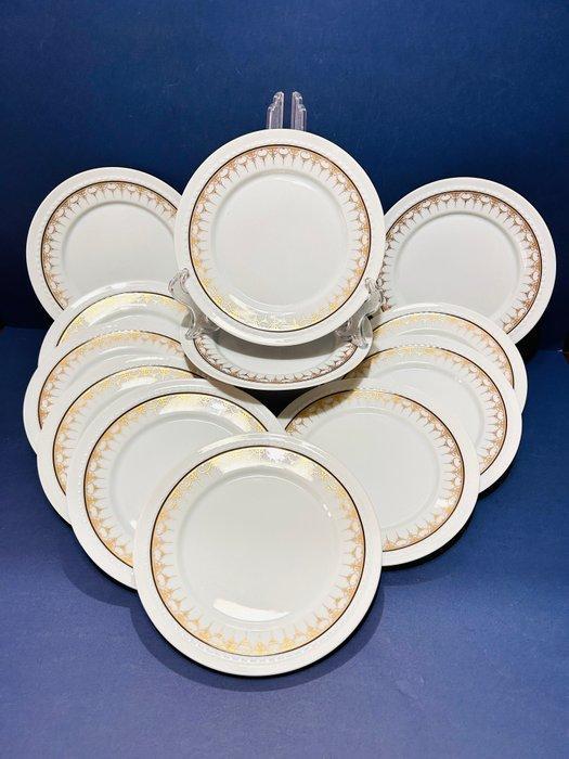 Fürstenberg - Schloss Corvey – Gold border - Dessertservies, Antiek en Kunst, Antiek | Meubels | Tafels