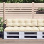 vidaXL Palletkussens 2 st stof crèmekleurig, Huis en Inrichting, Woonaccessoires | Kussens, Verzenden, Nieuw