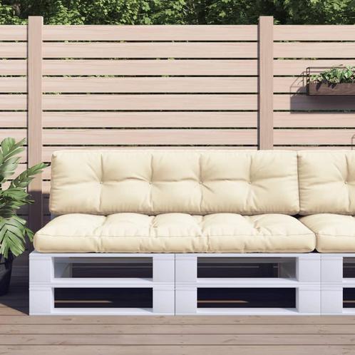 vidaXL Palletkussens 2 st stof crèmekleurig, Huis en Inrichting, Woonaccessoires | Kussens, Nieuw, Verzenden
