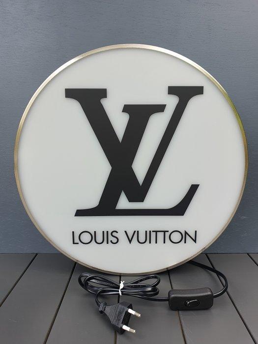 LVMH - Reclamebord met achtergrondverlichting - Ronde LOUIS, Antiek en Kunst, Antiek | Wandborden en Tegels