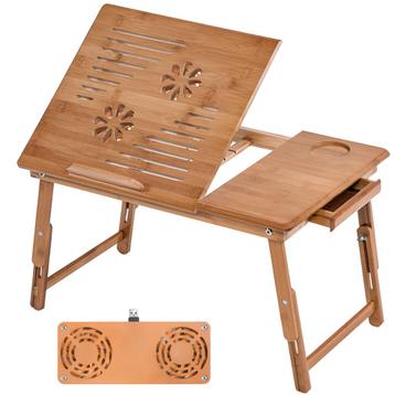 tectake Houten laptoptafel, in hoogte verstelbaar, met dubbe beschikbaar voor biedingen