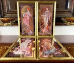 Alphonse Mucha (après) - Miroir mural (4)- La série complète, Antiek en Kunst