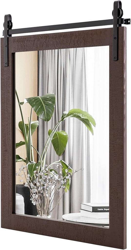 Wandspiegel - Rechthoek - Woonkamer - 76x55 cm - Bruin - COS, Huis en Inrichting, Woonaccessoires | Spiegels, Nieuw, Verzenden