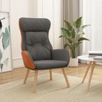 vidaXL Chaise de relaxation Gris foncé Tissu et PVC, Maison & Meubles, Neuf, Verzenden
