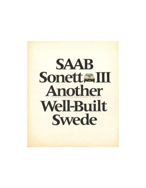 1970 SAAB SONETT BROCHURE ENGELS (USA), Boeken, Auto's | Folders en Tijdschriften