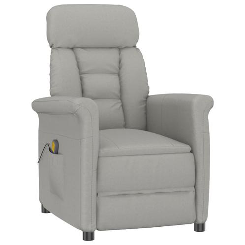 vidaXL Massagestoel in Lichtgrijs Microfiber, Huis en Inrichting, Stoelen, Nieuw, Verzenden