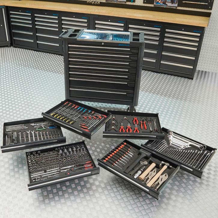 Datona Gereedschapswagen XL + Mach VI - Datona - Zwart, Doe-het-zelf en Bouw, Gereedschapskisten, Ophalen of Verzenden