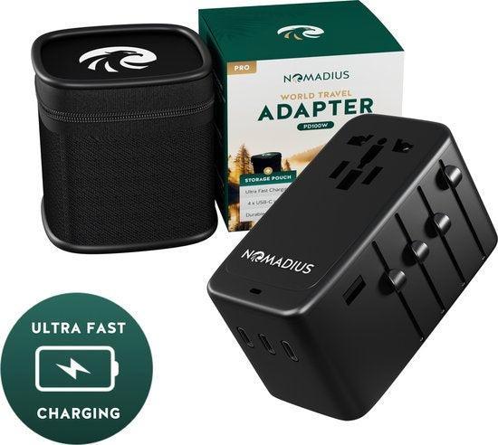 2dekans | Nomadius® Wereldstekker PRO - Ultra Snelle PD100W, Livres, Guides touristiques, Enlèvement ou Envoi