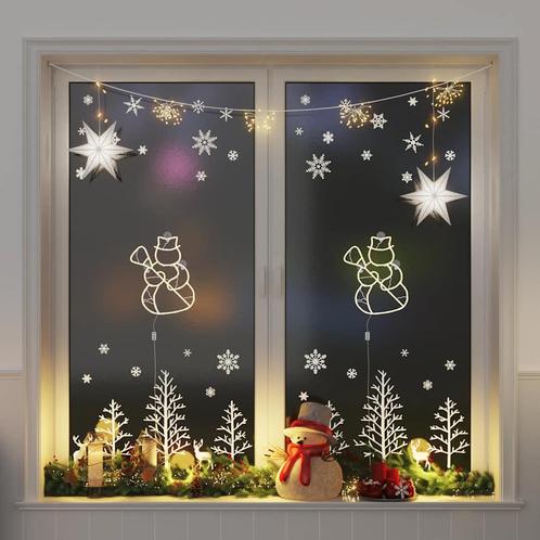 vidaXL Kerstverlichting sneeuwpop silhouet 2 st 35 LEDs warm, Diversen, Kerst, Nieuw, Verzenden
