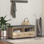 vidaXL Hallenbank met kussen met lade Sonoma Eik 100 x 38 x, Huis en Inrichting, Verzenden, Nieuw