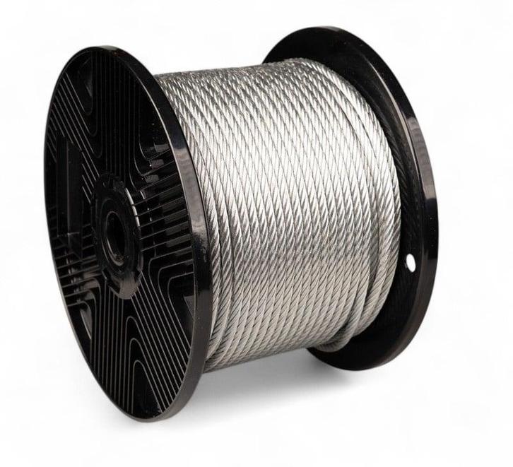 Staalkabel 4 mm 100 meter op katrol, Tuin en Terras, Overige Tuin en Terras, Verzenden