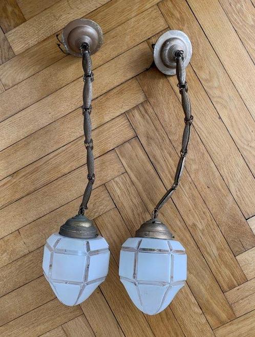 Plafondlamp (2) - IJzer, Wit metaal, Antiek en Kunst, Curiosa en Brocante