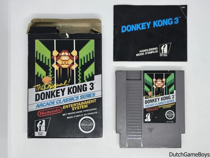 Nintendo Nes – Black Box - Donkey Kong 3 - HOL, Games en Spelcomputers, Games | Nintendo NES, Gebruikt, Verzenden